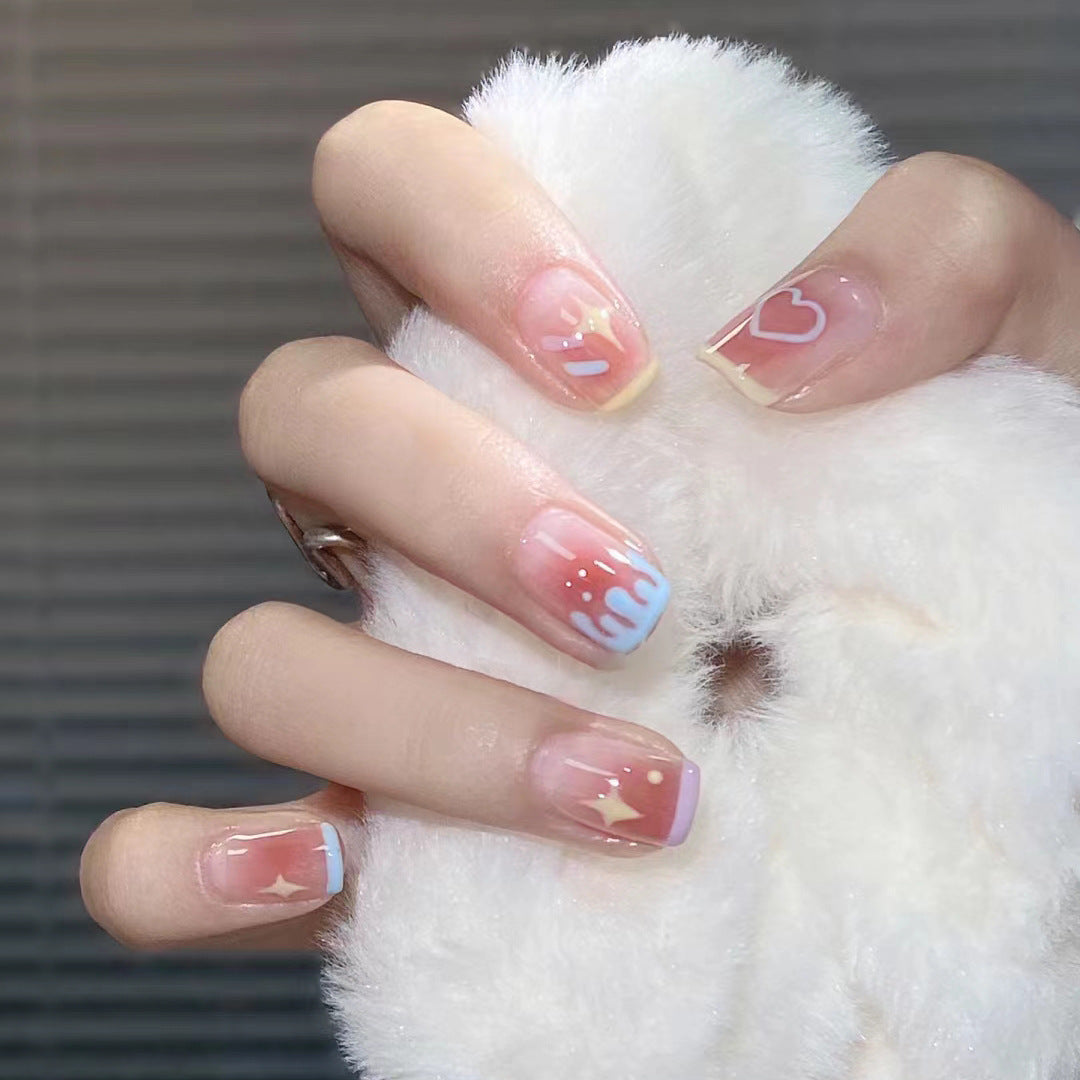 New ins style wearable nail pure desire nail stickers whitening detachable short style