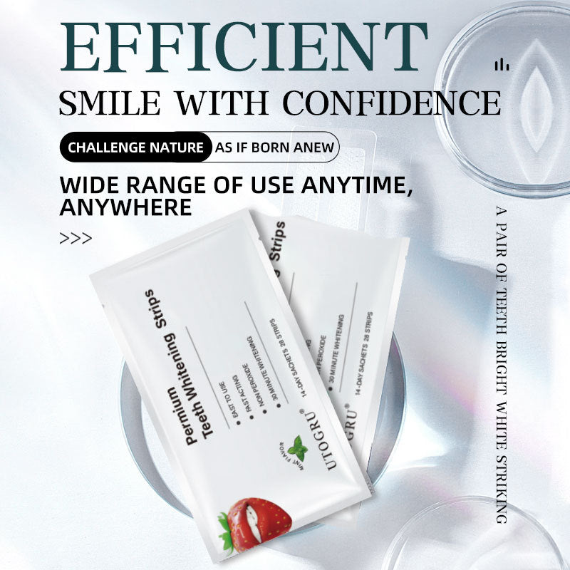 Teeth Whitening Strips, 28 Strips (14 Day Treatment) Non Peroxide, Sensitivity Free, Vegan