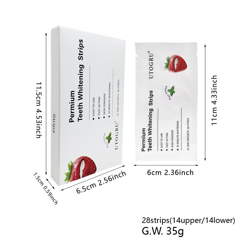 Teeth Whitening Strips, 28 Strips (14 Day Treatment) Non Peroxide, Sensitivity Free, Vegan
