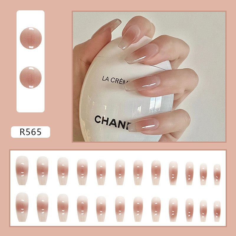 New ins style wearable nail pure desire nail stickers whitening detachable short style 24pcs