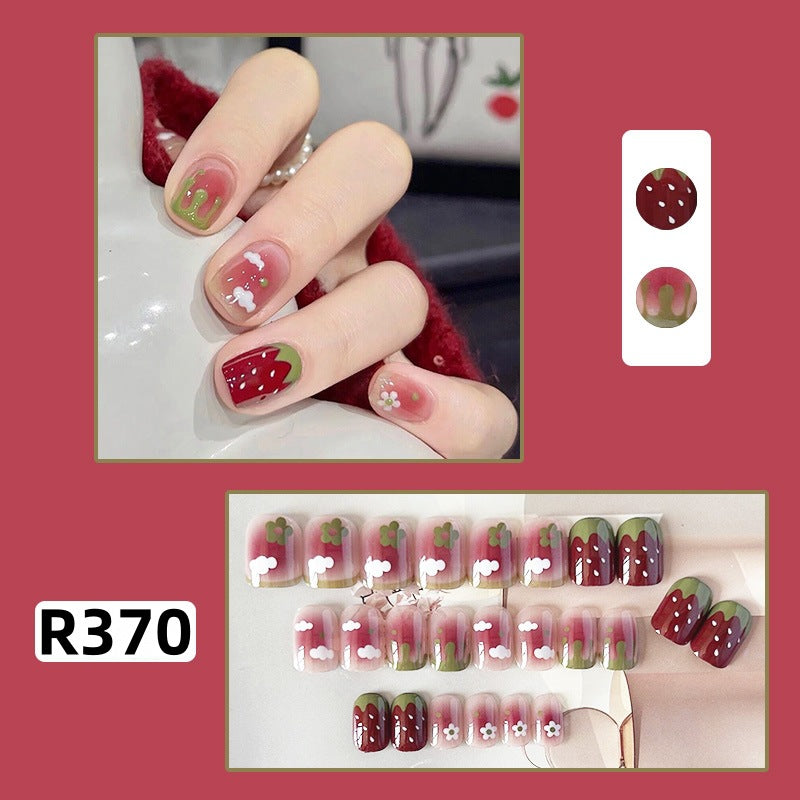 New ins style wearable nail pure desire nail stickers whitening detachable short style 24pcs