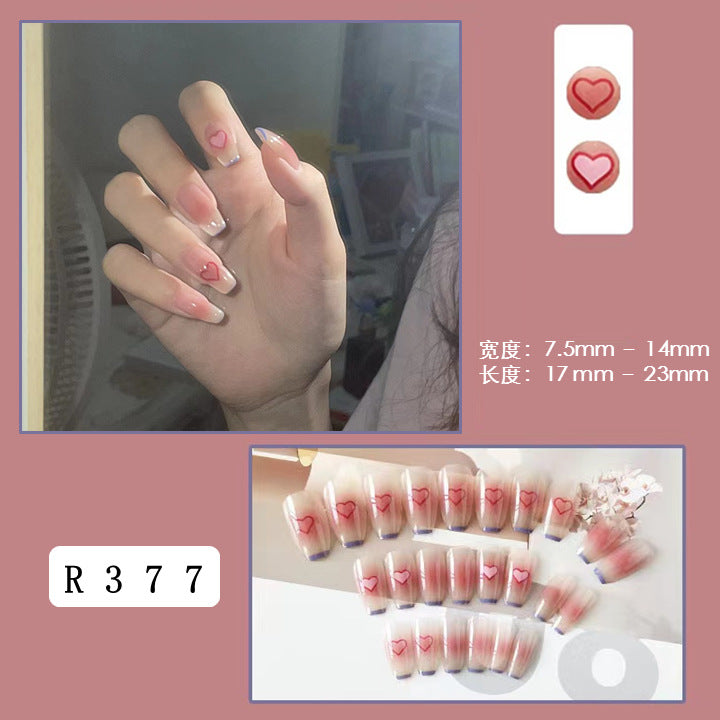 New ins style wearable nail pure desire nail stickers whitening detachable short style 24pcs