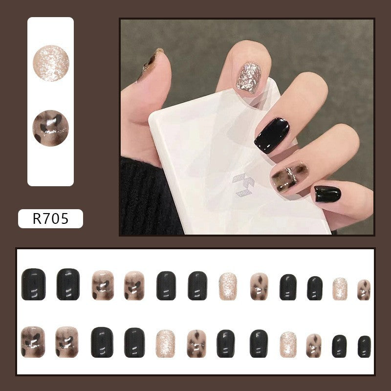 New ins style wearable nail pure desire nail stickers whitening detachable short style 24pcs