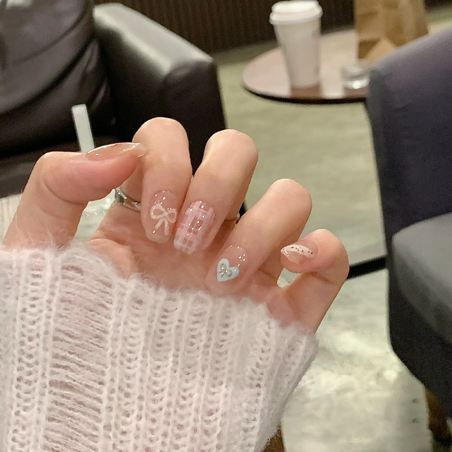 New ins style wearable nail pure desire nail stickers whitening detachable short style