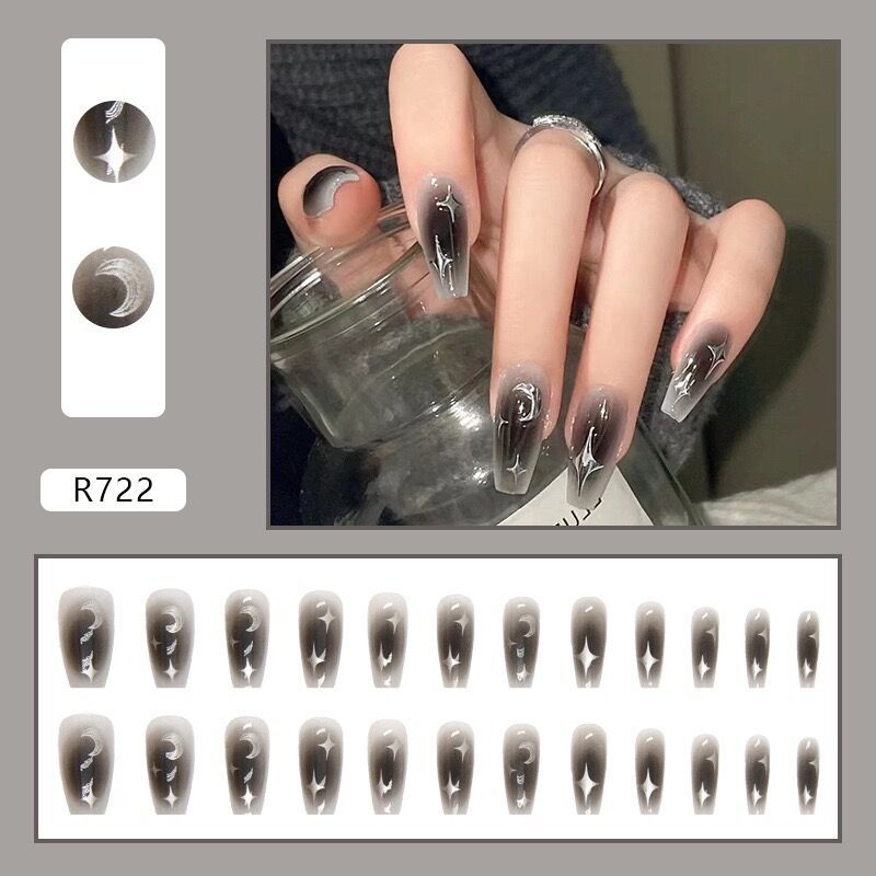 New ins style wearable nail pure desire nail stickers whitening detachable short style 24pcs