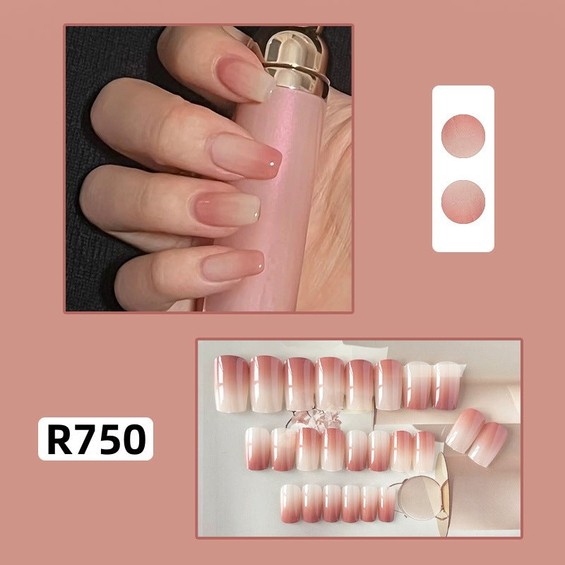New ins style wearable nail pure desire nail stickers whitening detachable short style 24pcs
