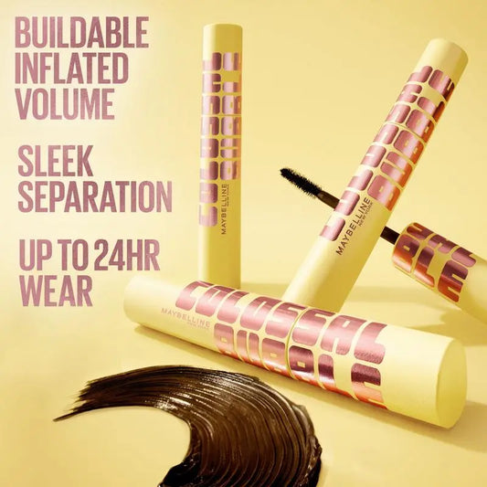 Colossal Bubble Washable Mascara, Buildable Mascara Volume and Length Formula for Bold, Separated Lashes, Maybelline