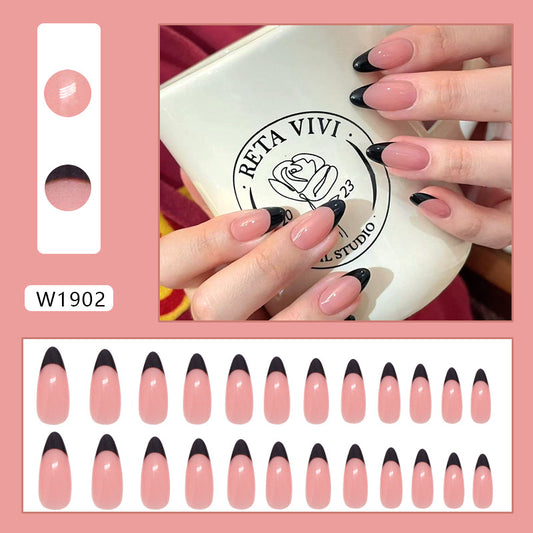 New ins style wearable nail pure desire nail stickers whitening detachable short style 24pcs