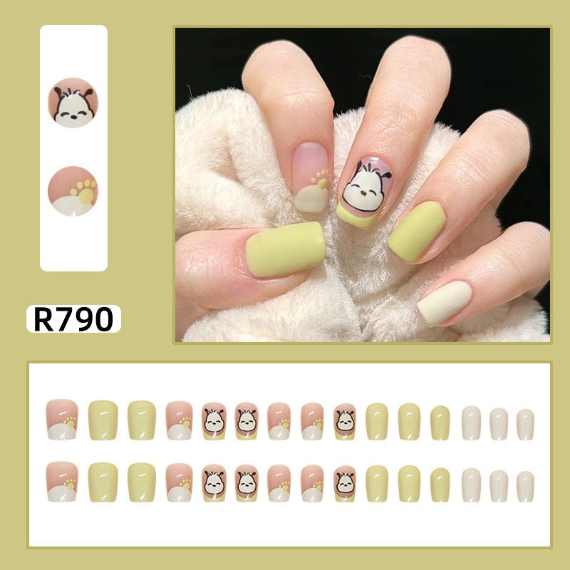 New ins style wearable nail pure desire nail stickers whitening detachable short style 24pcs