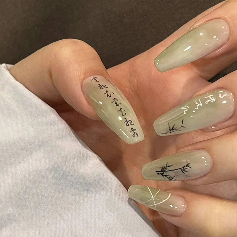 New ins style wearable nail pure desire nail stickers whitening detachable short style
