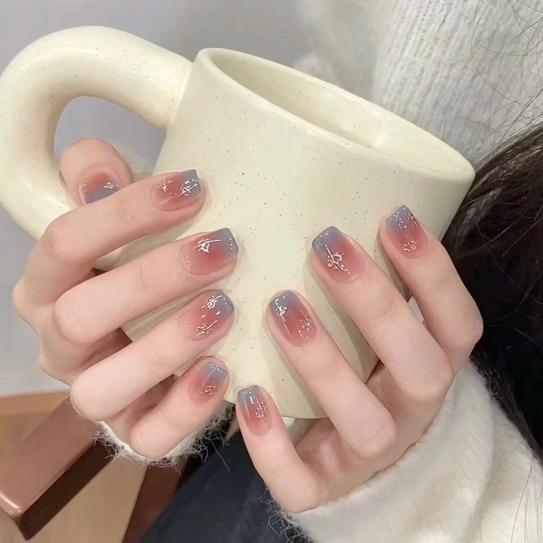 New ins style wearable nail pure desire nail stickers whitening detachable short style
